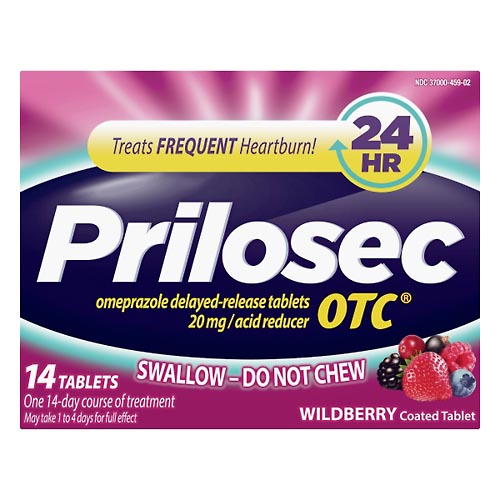 Image for Prilosec Otc Acid Reducer, 20 mg, Tablets, Wildberry,14ea from TED PHARMACY