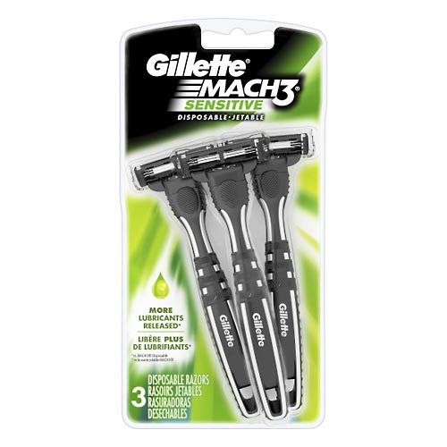 Image for Gillette Razors, Disposable, Sensitive,3ea from TED PHARMACY