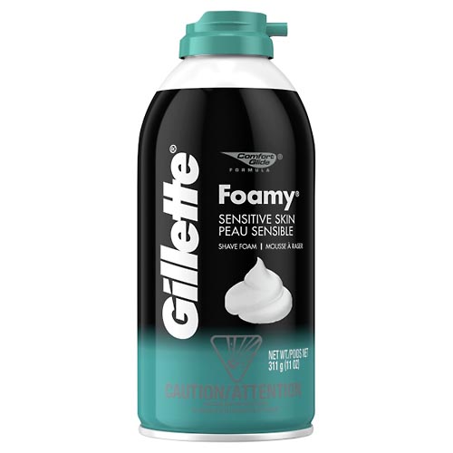 Image for Gillette Shave Foam, Foamy, Sensitive Skin,11oz from TED PHARMACY