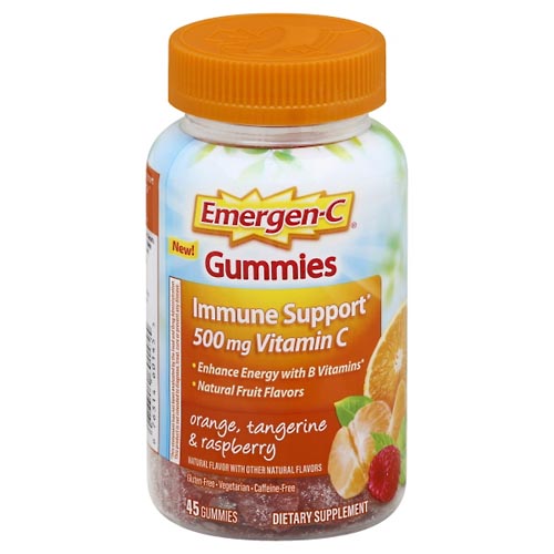 Image for Emergen C Immune Support, Gummies, Orange, Tangerine & Raspberry,45ea from TED PHARMACY