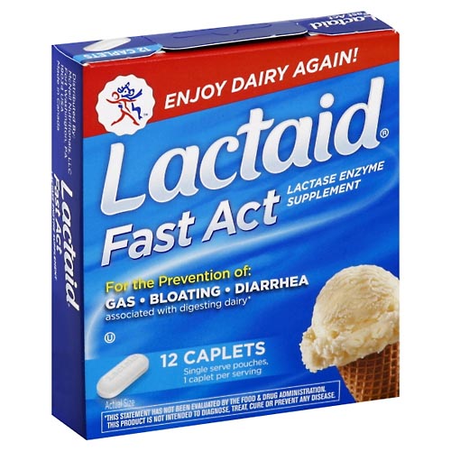 Image for Lactaid Lactase Enzyme, Caplets,12ea from TED PHARMACY