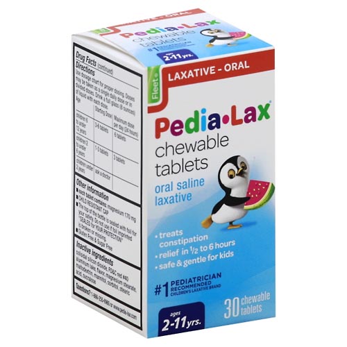 Image for Pedia Lax Saline Laxative, Chewable Tablets,30ea from TED PHARMACY