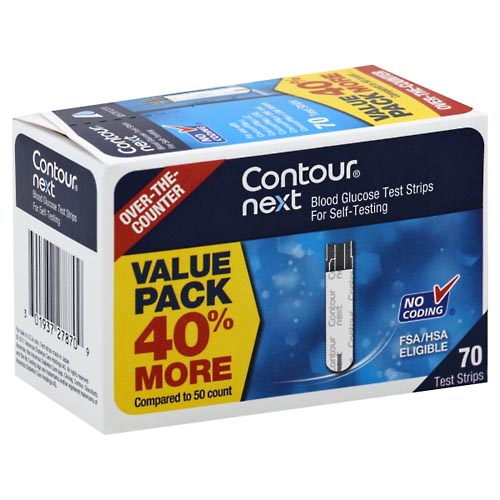 Image for Contour Blood Glucose Test Strips, Value Pack,70ea from TED PHARMACY