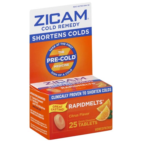 Image for Zicam Cold Remedy, Quick Dissolve Tablets, Citrus Flavor,25ea from TED PHARMACY