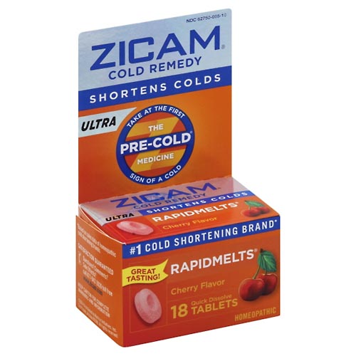 Image for Zicam Cold Remedy, Ultra, Quick Dissolve Tablets, Cherry Flavor,18ea from TED PHARMACY