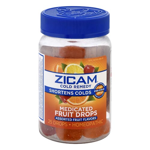 Image for Zicam Cold Remedy, Medicated Fruit Drops, Assorted Fruit Flavor,25ea from TED PHARMACY
