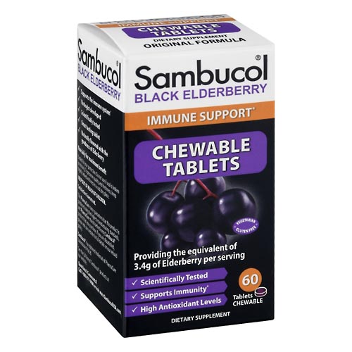 Image for Sambucol Black Elderberry, Chewable Tablets,60ea from TED PHARMACY